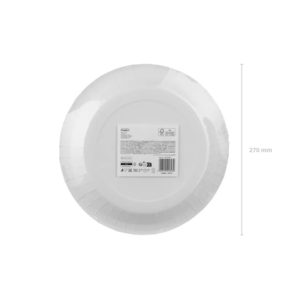 6 papieren borden - geruit - 27cm