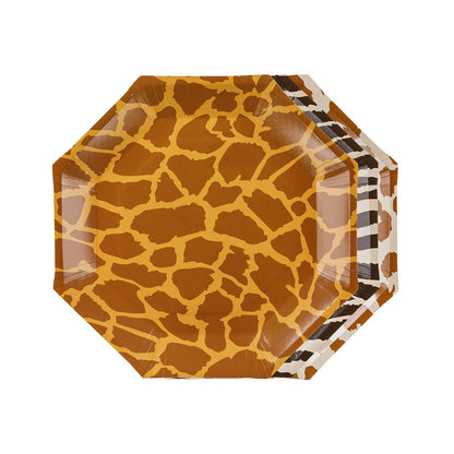 6 Papieren borden - Safari met dierenprint