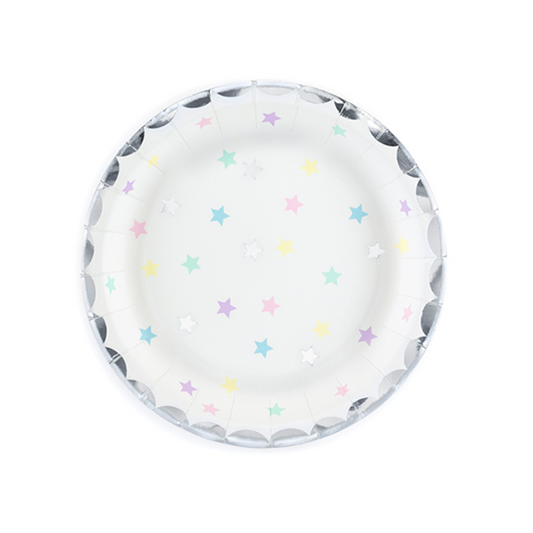 6 papieren borden Trend - Ø 18 cm - Eenhoorn