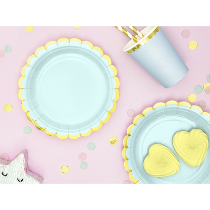 6 kartonnen borden Trend - Ø 18cm - Pastel Mint