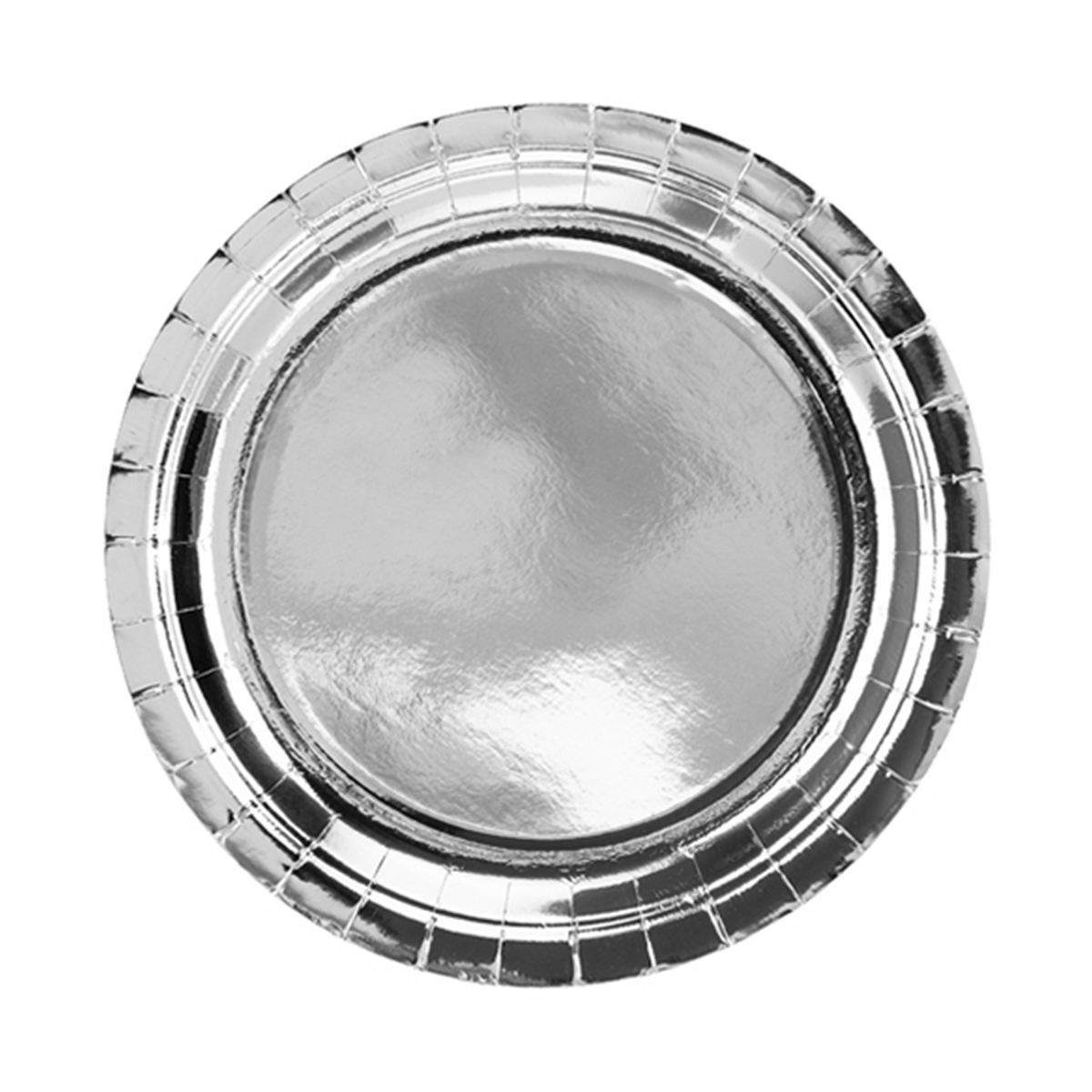 6 kartonnen borden Trend - Ø 23cm - Zilver