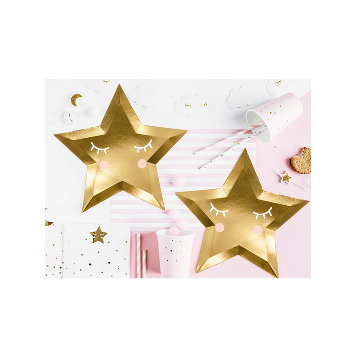 6 kartonnen borden Trend - Ø 27cm - Little Star