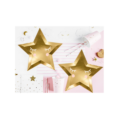 6 kartonnen borden Trend - Ø 27cm - Little Star