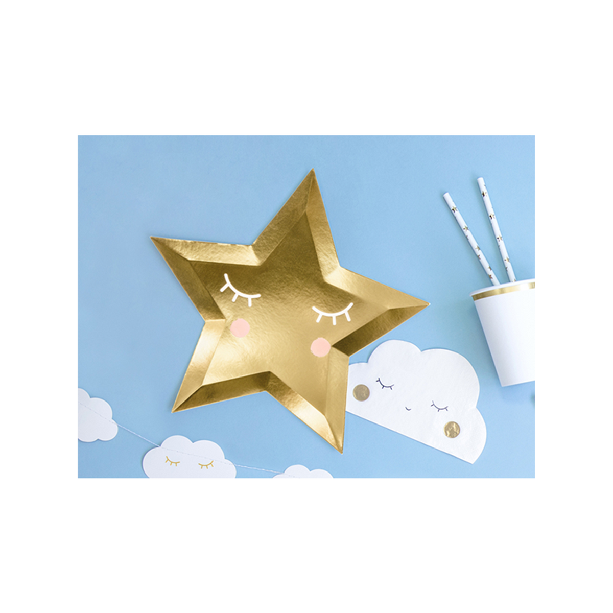 6 kartonnen borden Trend - Ø 27cm - Little Star