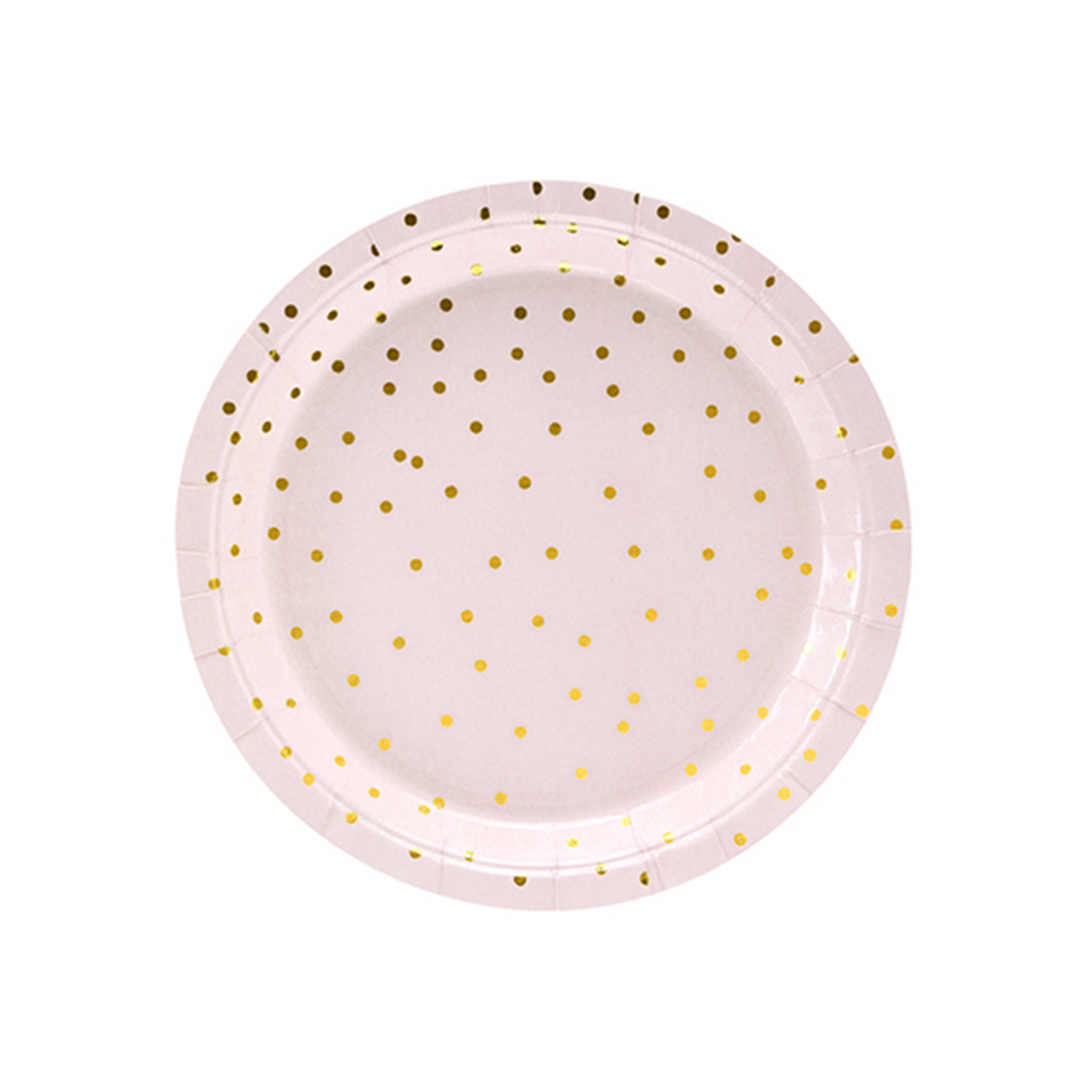 6 Kartonnen borden Trend - Ø 18 cm - Stippen Roze