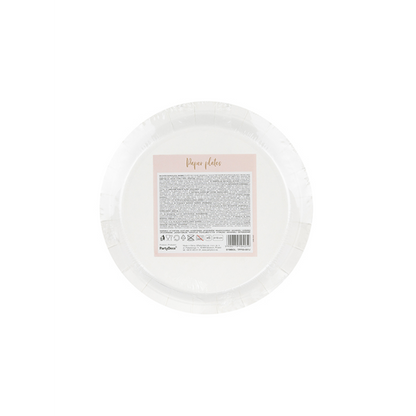 6 Kartonnen borden Trend - Ø 18 cm - Stippen Roze