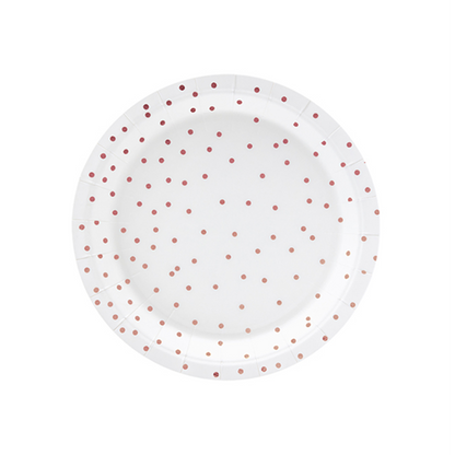 6 kartonnen bordjes Trend - Ø 18cm - Dots Wit