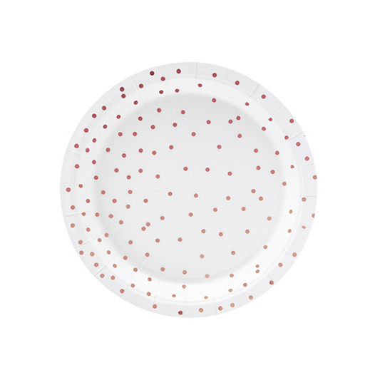 6 kartonnen bordjes Trend - Ø 18cm - Dots Wit