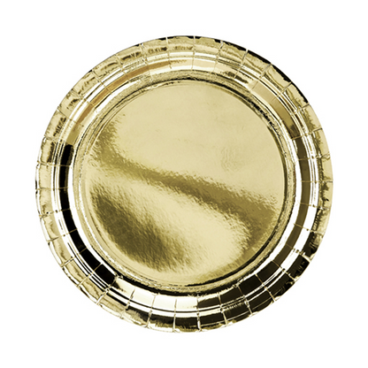 6 papieren borden Trend - Ø 23 cm - goud
