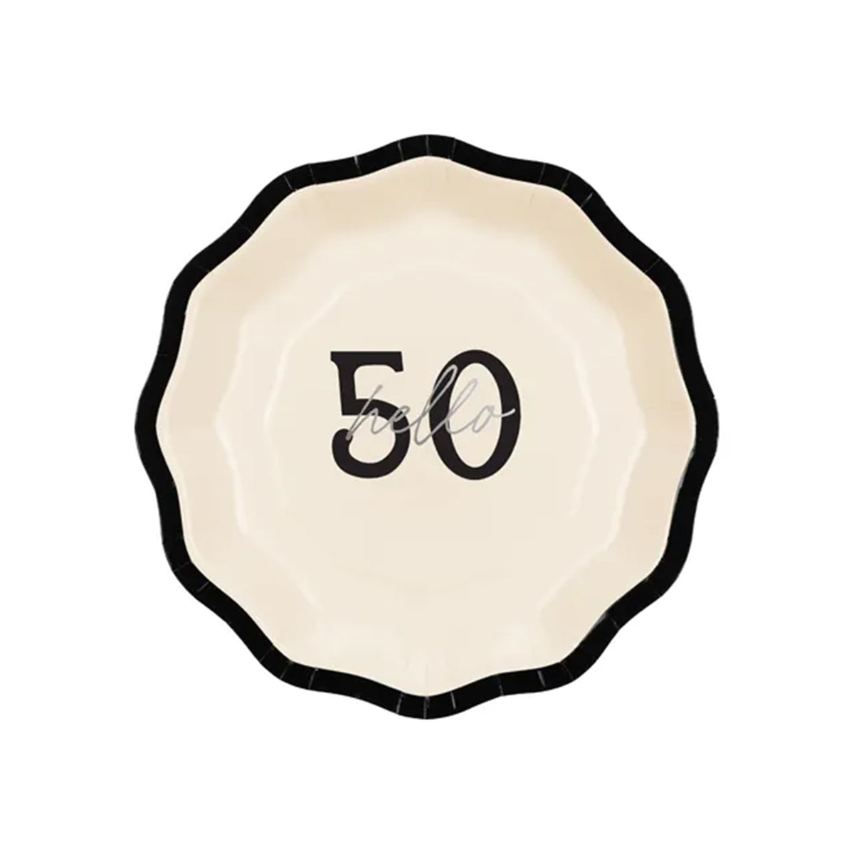 6 papieren borden - Ø 18 cm - Hello 50