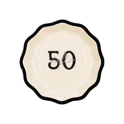 6 papieren borden - Ø 18 cm - Hello 50