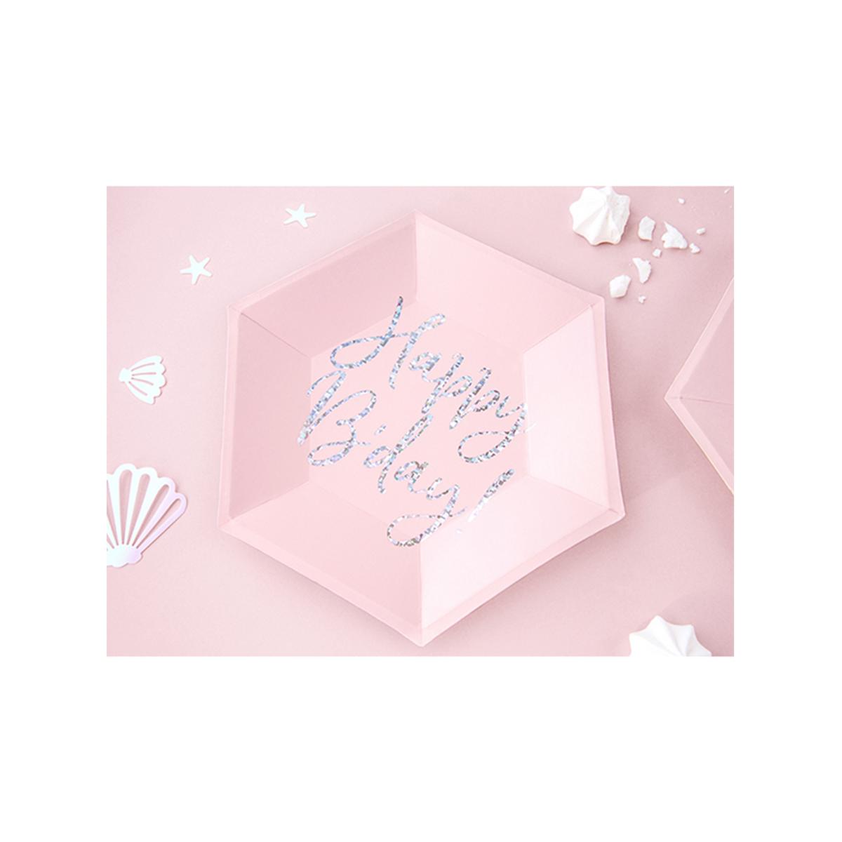 6 papieren borden Trend - Ø 20cm - Happy Birthday Shine