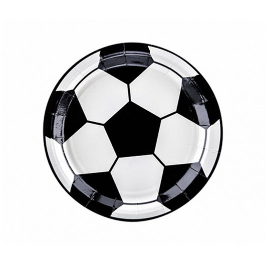 6 kartonnen bordjes Trend - Ø 18cm - Voetbal