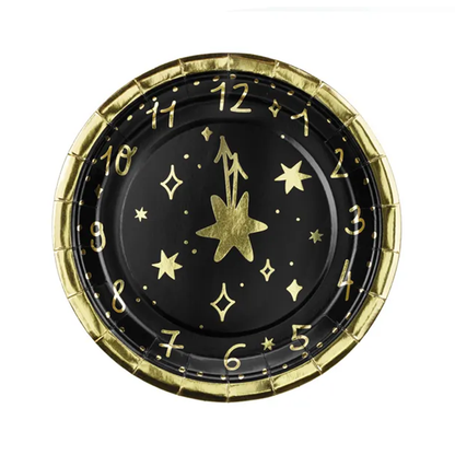 6 papieren borden Trend - Ø 18cm - HNY Clock