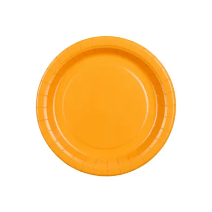 6 Kartonnen borden - Lichtoranje - 18cm