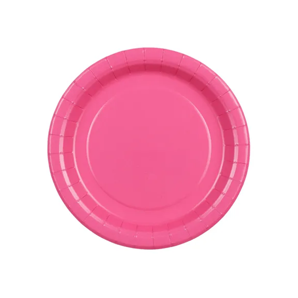 6 papieren borden - Donkerroze - 18 cm
