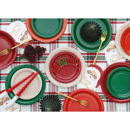 6 papieren borden - donkerrood - 18cm