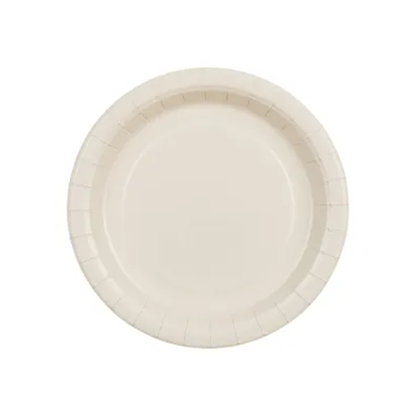 6 papieren borden - Beige - 18 cm