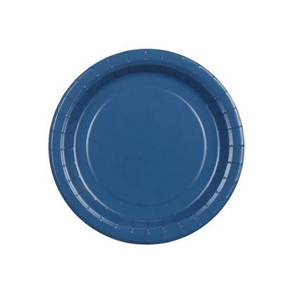 6 Kartonnen bordjes - Donkerblauw - 18cm