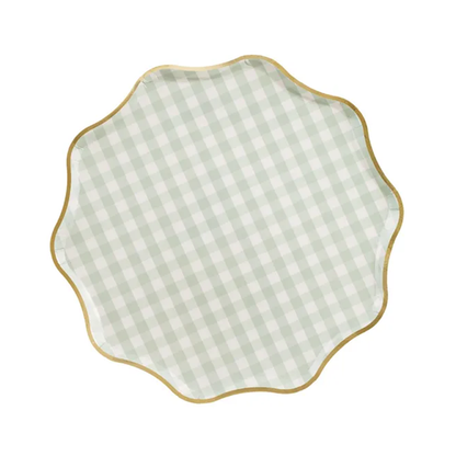 6 kartonnen borden - ruitjespatroon - 23 cm - mix