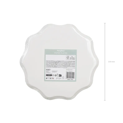 6 kartonnen borden - ruitjespatroon - 23 cm - mix