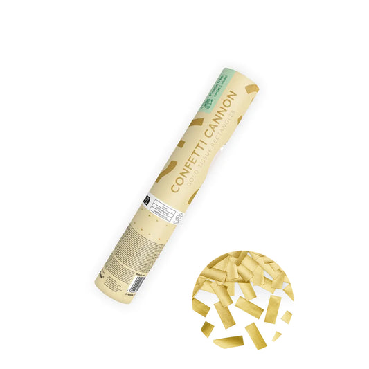 1 confetti kanon - 20cm - gouden strepen