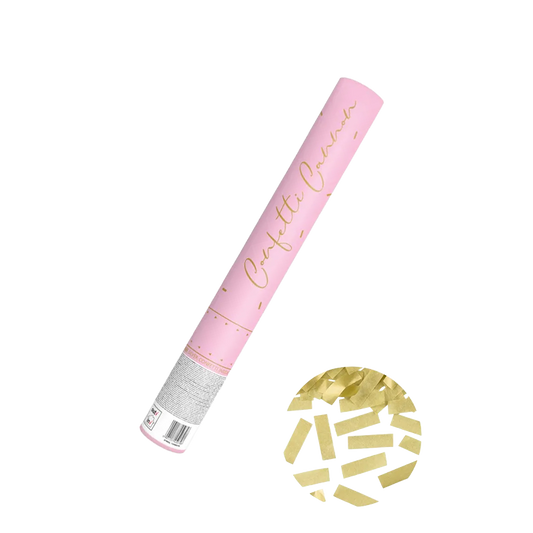 1 Confettikanon - 40cm - Stroken - Goud