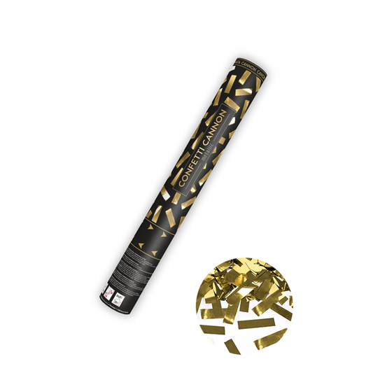 1 Confettikanon - 40 cm - Metallic - Strepen - Goud