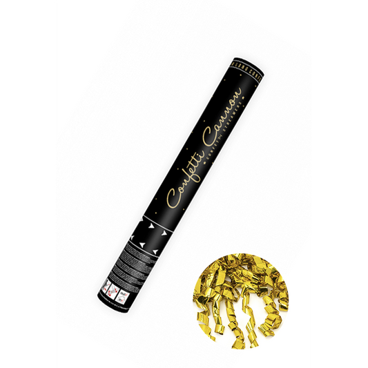 1 Confettikanon - 40 cm - Metallic - Slingers - Goud