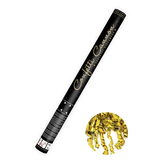 1 Confettikanon XL - 60cm - Metallic - Slingers - Goud