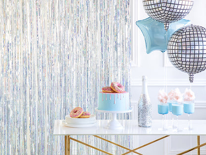 1 Glittergordijn - 2,5 m - Holografisch